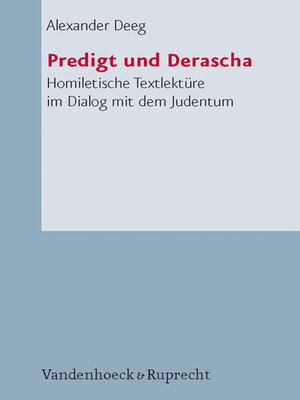 cover image of Predigt und Derascha